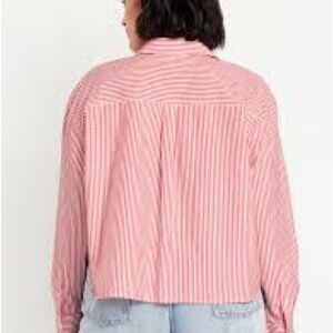 Old Navy Pink & White Striped Button-Down Shirt